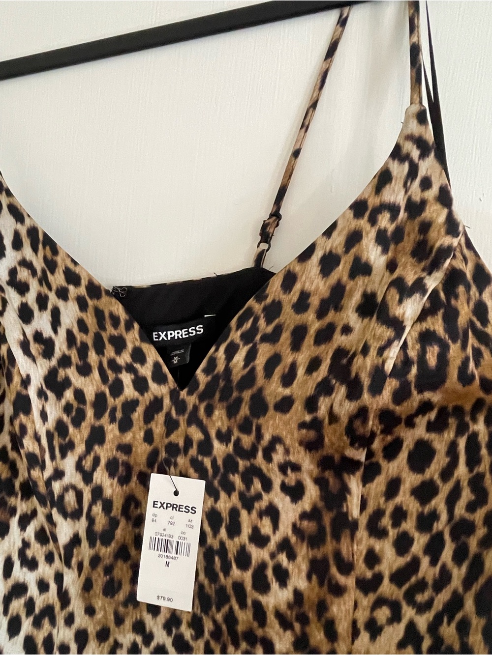 Express Leopard Print Midi Slip Dress in Brown and Black - Picture 3 of 4